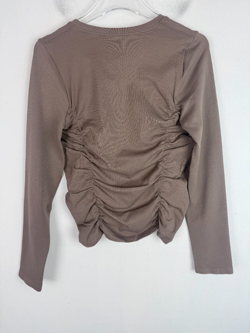 NWT OQQ Long Sleeve Crew Neck Ruched Shirt Set of 2 Black Brown Size Large L NIB - Picture 7 of 7